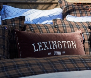 Lexington Logo Message Organic Cotton Velvet 60x40 Pillow brun