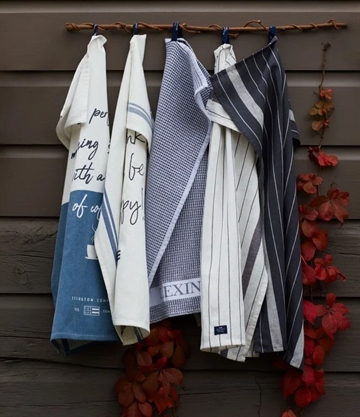 Lexington Cotton/Linen Striped Kitchen Towel Dark Gray